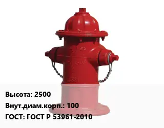 Пожарный гидрант 2500 d=100 ГОСТ: ГОСТ Р 53961-2010
